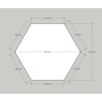 Sekskantet podie, sort, 40 x 100 cm