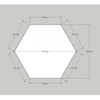 Sekskantet podie, sort, 30 x 100 cm