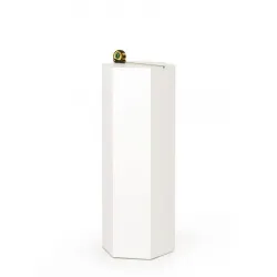Sekskantet podie, hvid, 40 x 100 cm