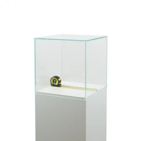 Glazen beschermkap | glazen stolp voor op sokkel | museumvitrine