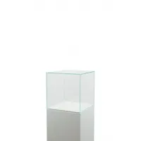 Glazen beschermkap | glazen stolp voor op sokkel | museumvitrine