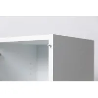 Podie med skab hvid højglans, 50 x 50 x 100 cm