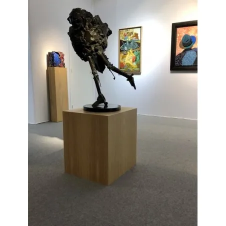 Podie af egetræ, finér, 50 x 50 x 100 cm